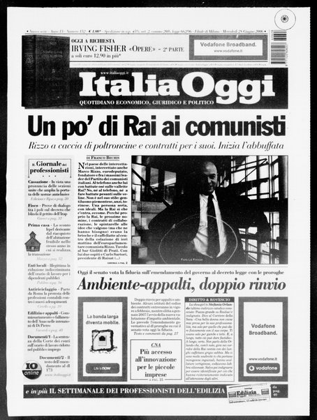 Italia oggi : quotidiano di economia finanza e politica